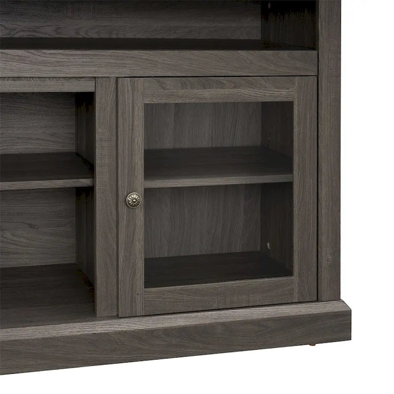 Meuble TV en bois de 60 po avec espace de rangement et ouvertures de gestion des câbles