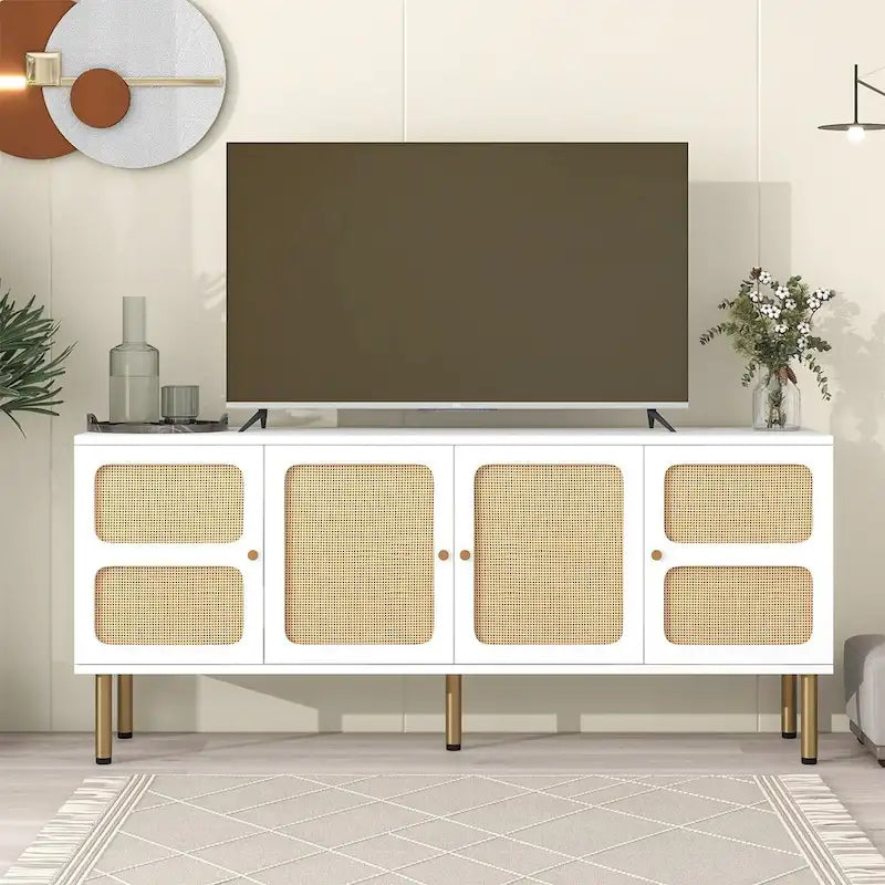 Meuble console média tissé Merax pour téléviseurs jusqu'à 70 pouces