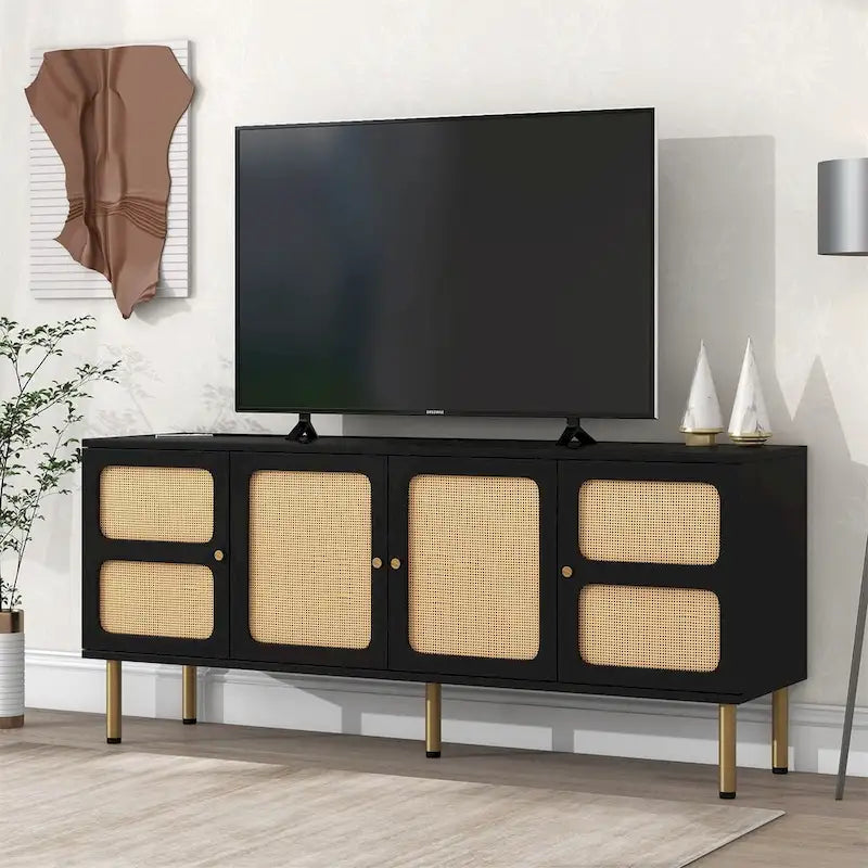 Meuble console média tissé Merax pour téléviseurs jusqu'à 70 pouces
