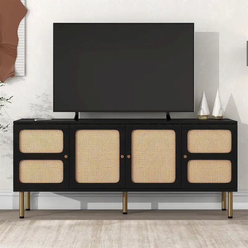 Meuble console média tissé Merax pour téléviseurs jusqu'à 70 pouces