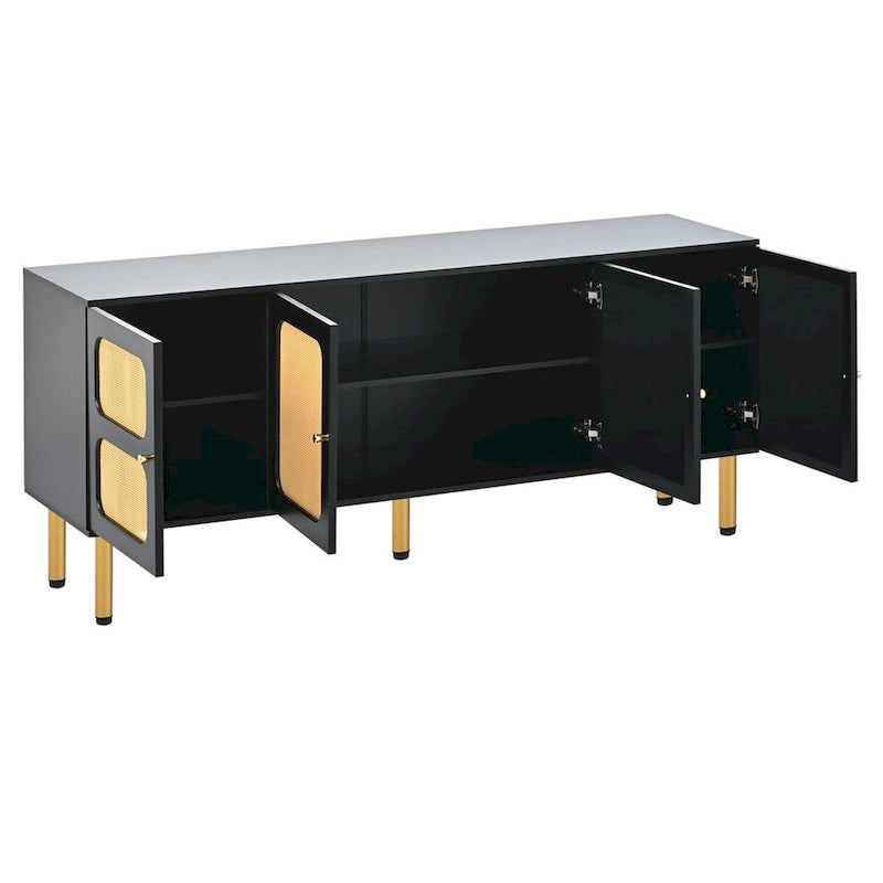 Meuble console média tissé Merax pour téléviseurs jusqu'à 70 pouces