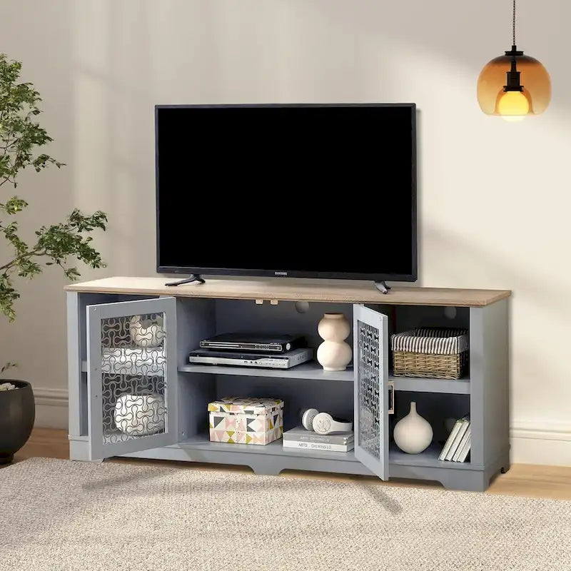 Meuble TV moderne Roomfitters esprit ferme, console de divertissement d'inspiration grange