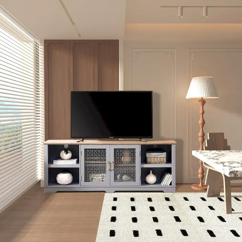 Meuble TV moderne Roomfitters esprit ferme, console de divertissement d'inspiration grange