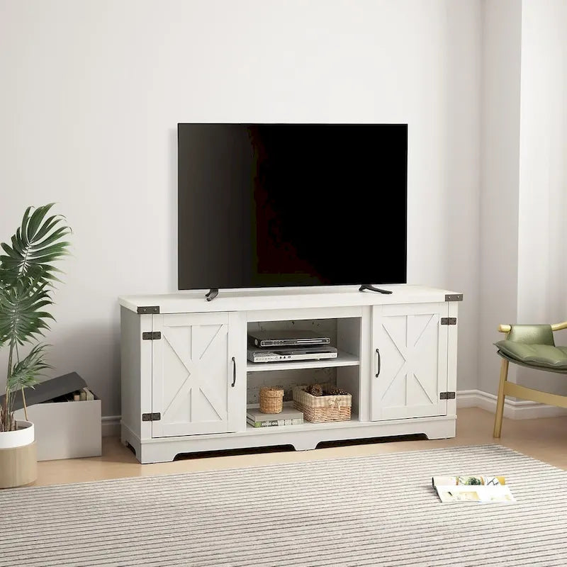 Meuble TV moderne Roomfitters esprit ferme, console de divertissement d'inspiration grange