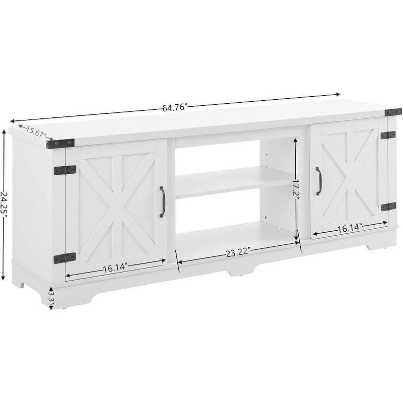 Meuble TV moderne Roomfitters esprit ferme, console de divertissement d'inspiration grange