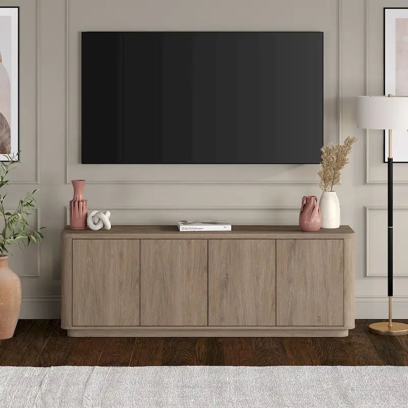 Meuble TV rectangulaire Plympton pour téléviseurs jusqu'à 75 po - 68 po de large
