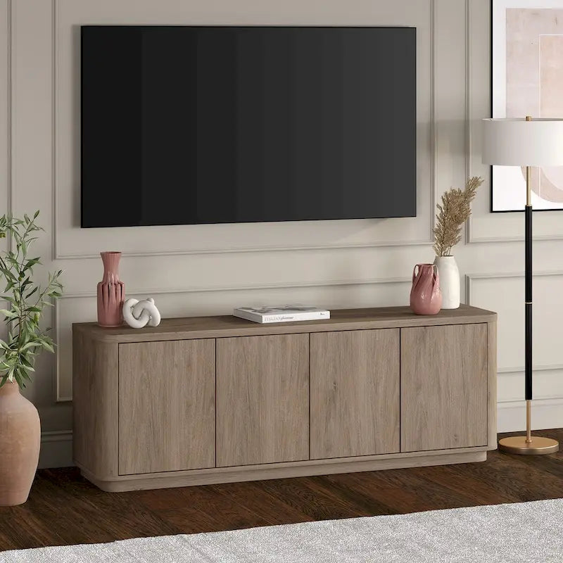 Meuble TV rectangulaire Plympton pour téléviseurs jusqu'à 75 po - 68 po de large