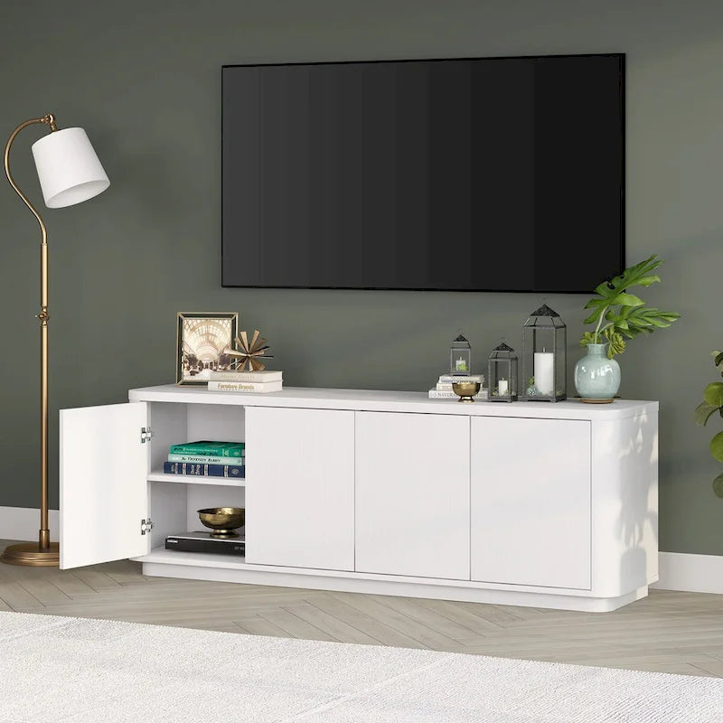 Meuble TV rectangulaire Plympton pour téléviseurs jusqu'à 75 po - 68 po de large