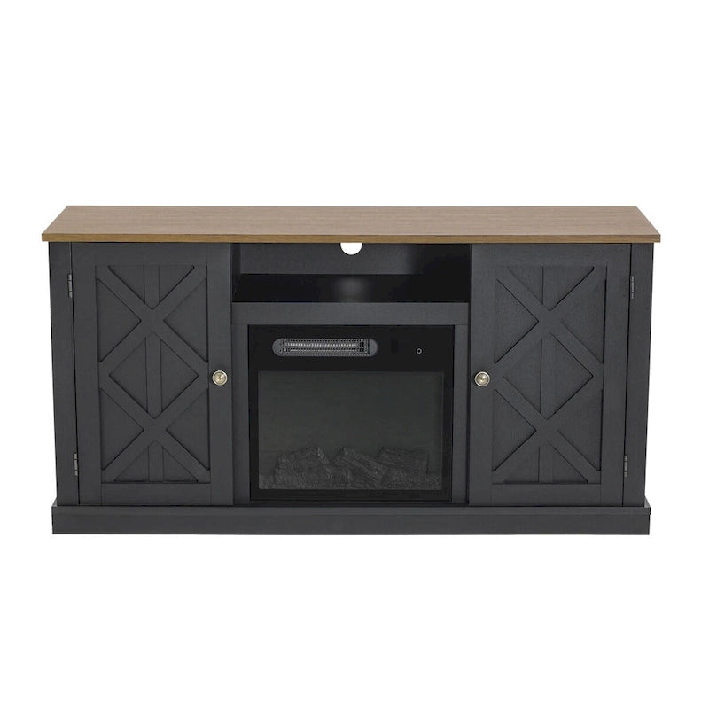 Meuble TV console de 54 po pour téléviseurs jusqu'à 60 po avec cheminée électrique - 54 po de largeur
