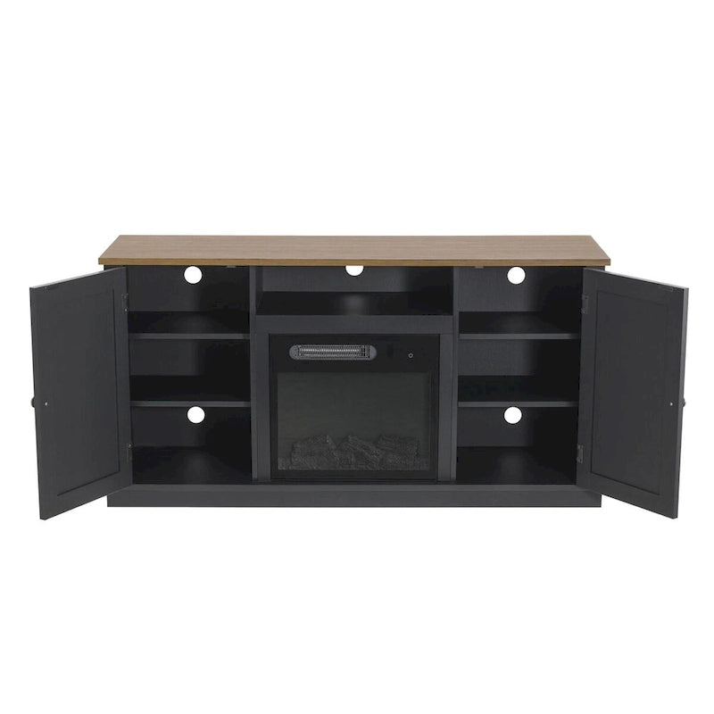 Meuble TV console de 54 po pour téléviseurs jusqu'à 60 po avec cheminée électrique - 54 po de largeur