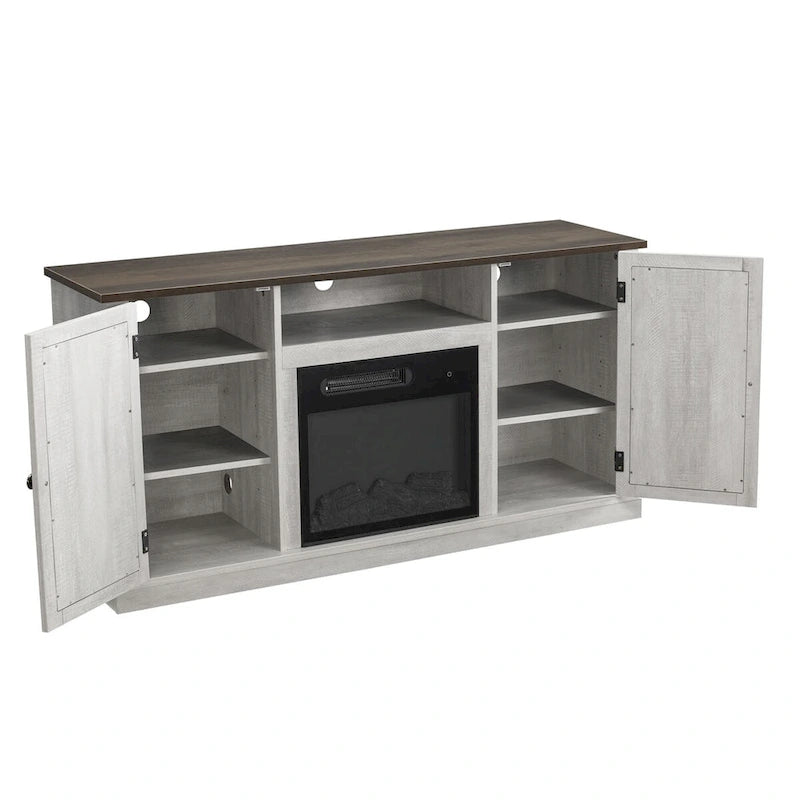 Meuble TV console de 54 po pour téléviseurs jusqu'à 60 po avec cheminée électrique - 54 po de largeur