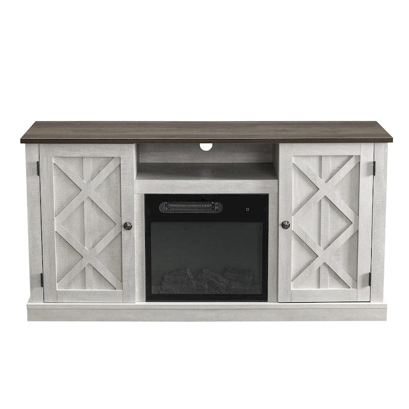 Meuble TV console de 54 po pour téléviseurs jusqu'à 60 po avec cheminée électrique - 54 po de largeur
