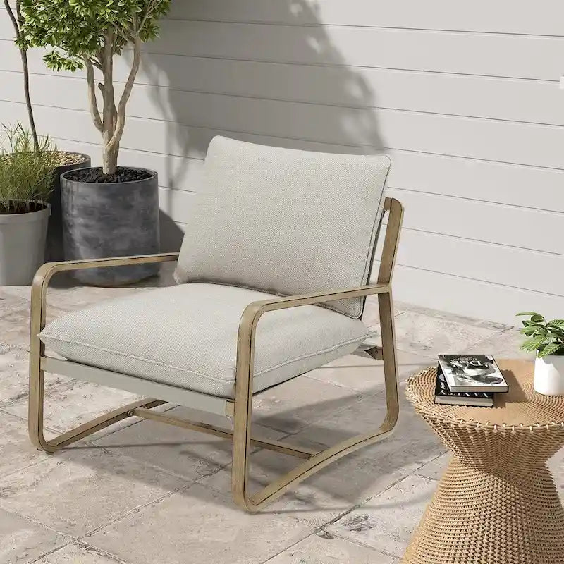 Outdoor Club Chair with Cushion for Indoor/Outdoor Use (1 Piece)