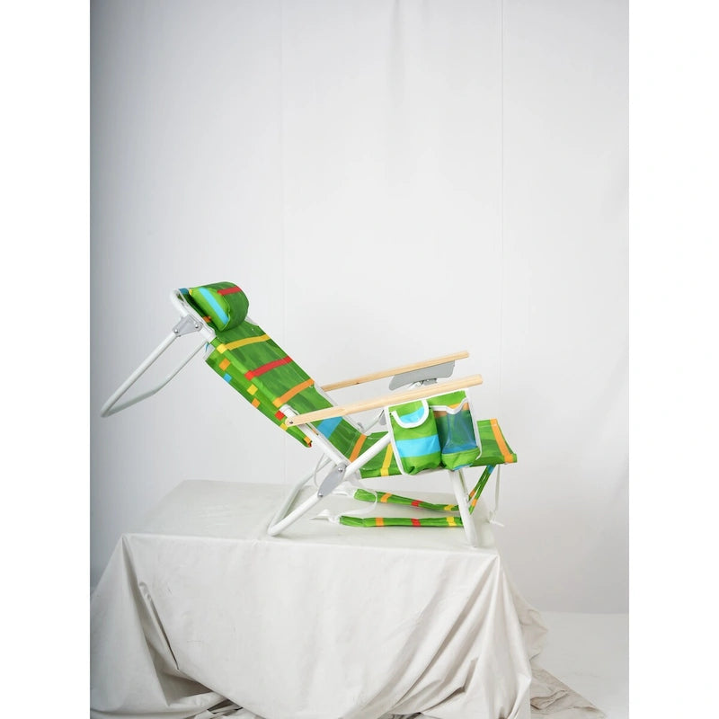 2 Chaises de plage sac à dos pour adultes, 5 positions, avec pochette, pliables, légères, avec positions et sac à dos