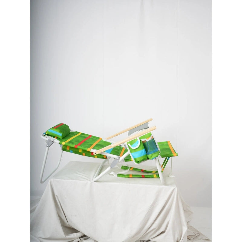 2 Chaises de plage sac à dos pour adultes, 5 positions, avec pochette, pliables, légères, avec positions et sac à dos