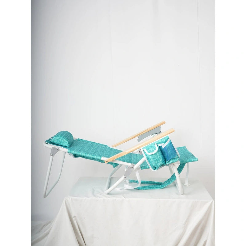 2 Chaises de plage sac à dos pour adultes, 5 positions, avec pochette, pliables, légères, avec positions et sac à dos