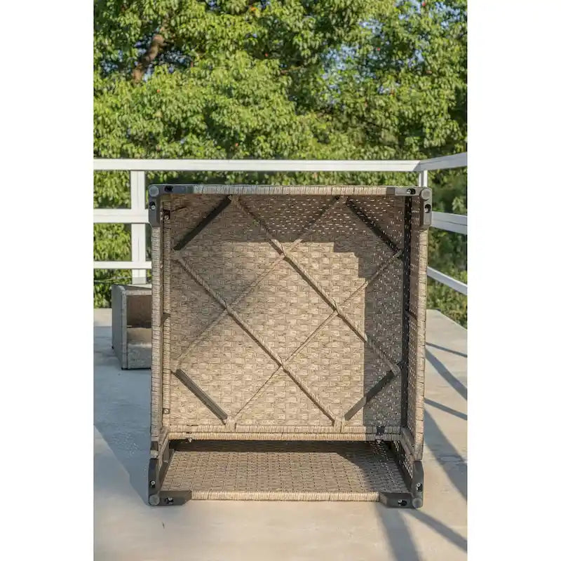 Ensemble de mobilier de patio 5 pièces, ensemble de conversation d'extérieur bohème toutes saisons avec coussins épais résistants à l'eau