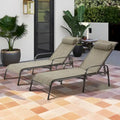 EROMMY Lot de 2 chaises longues de jardin réglables, marron foncé