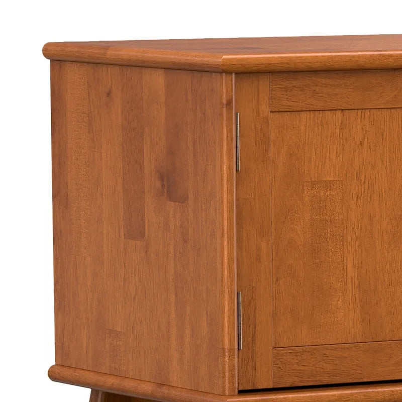 WYNDENHALL Tierney Meuble TV/Hi-Fi Moderne de 183 cm en BOIS MASSIF Teck Marron Pour TV jusqu'à 80 pouces
