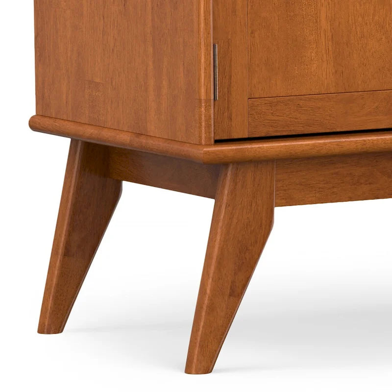 WYNDENHALL Tierney Meuble TV/Hi-Fi Moderne de 183 cm en BOIS MASSIF Teck Marron Pour TV jusqu'à 80 pouces