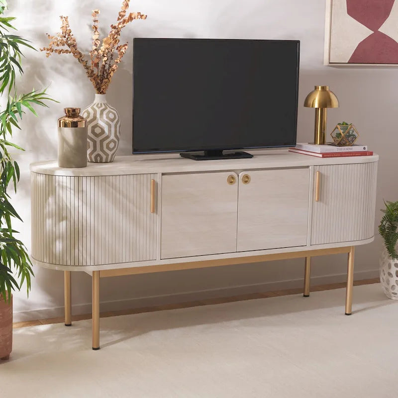 SAFAVIEH Home Shaelynn, buffet/meuble TV à 4 portes – 71 larg. x 18 prof. x 32 haut.