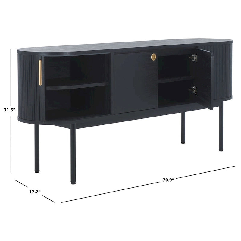 SAFAVIEH Home Shaelynn, buffet/meuble TV à 4 portes – 71 larg. x 18 prof. x 32 haut.