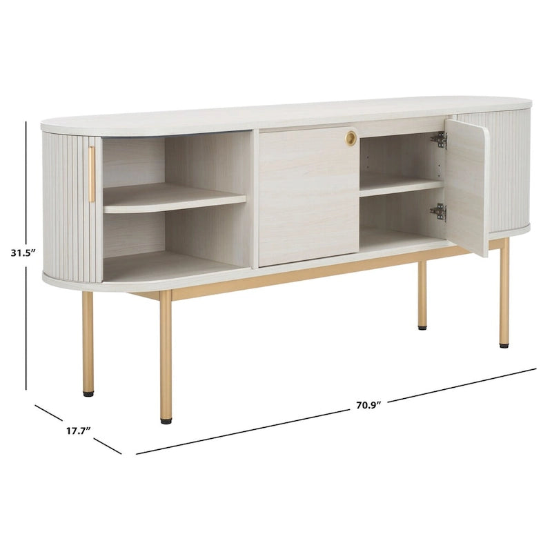 SAFAVIEH Home Shaelynn, buffet/meuble TV à 4 portes – 71 larg. x 18 prof. x 32 haut.
