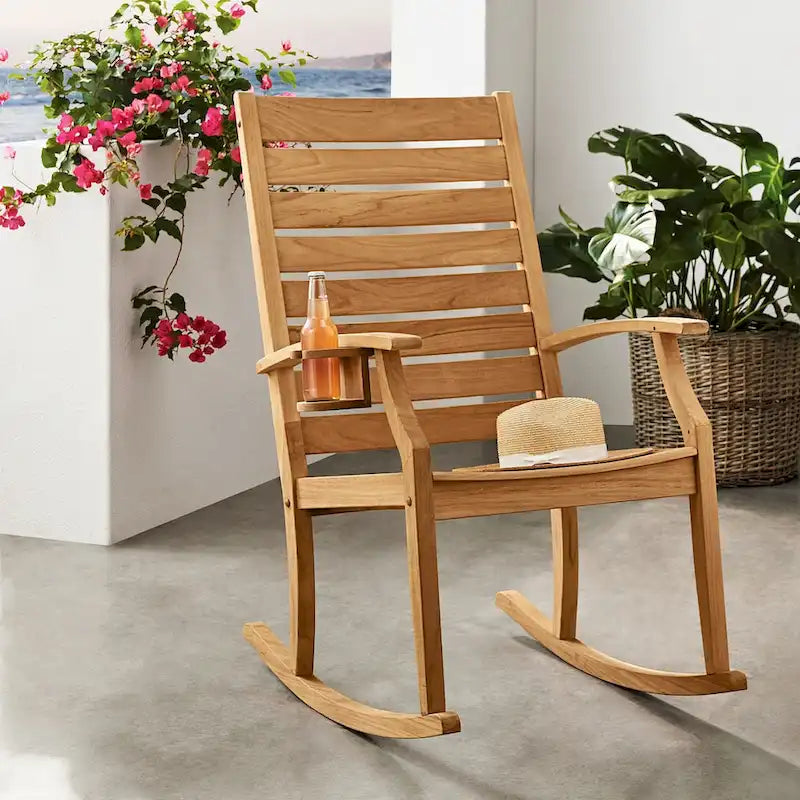 Cambridge Casual Laredo Ensemble de 2 chaises à bascule d'extérieur en teck