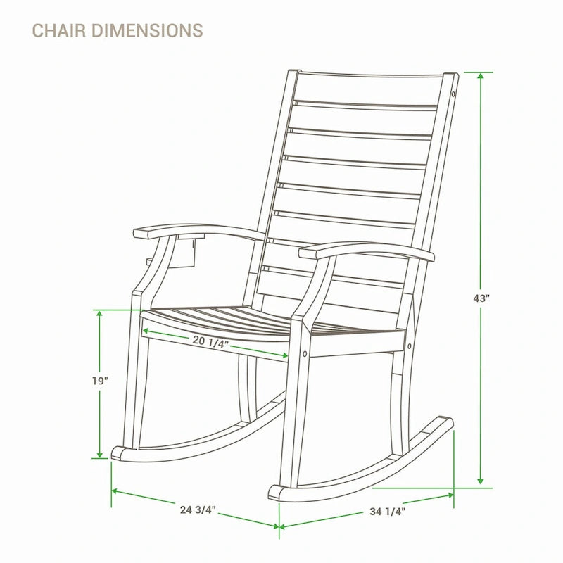 Cambridge Casual Laredo Ensemble de 2 chaises à bascule d'extérieur en teck