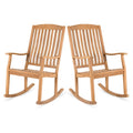Fauteuil à bascule d'extérieur Cambridge Casual Boston en teck, 2 pièces