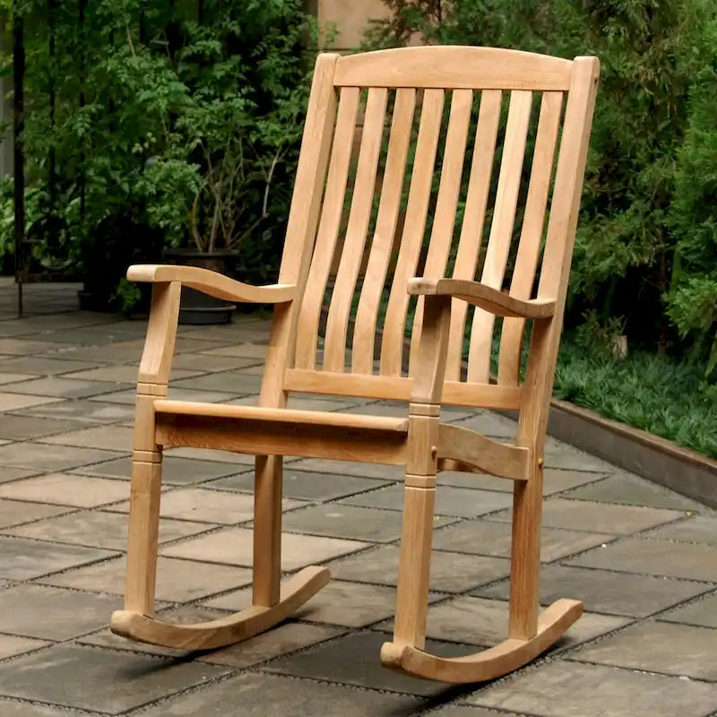 Fauteuil à bascule d'extérieur Cambridge Casual Boston en teck, 2 pièces