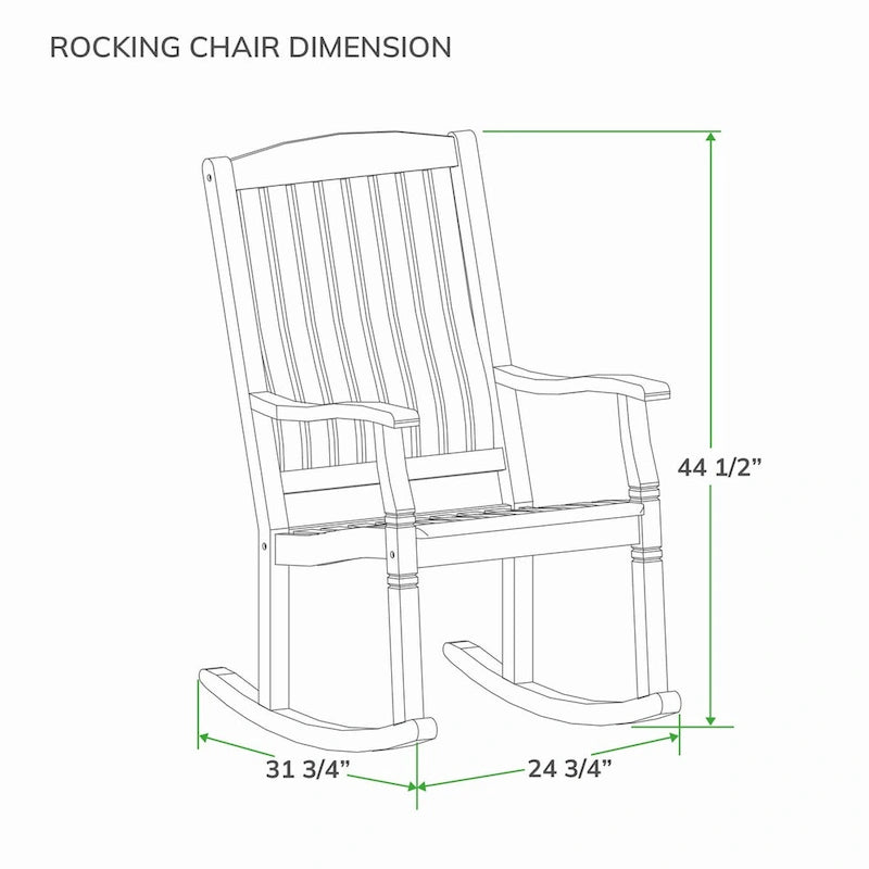 Fauteuil à bascule d'extérieur Cambridge Casual Boston en teck, 2 pièces