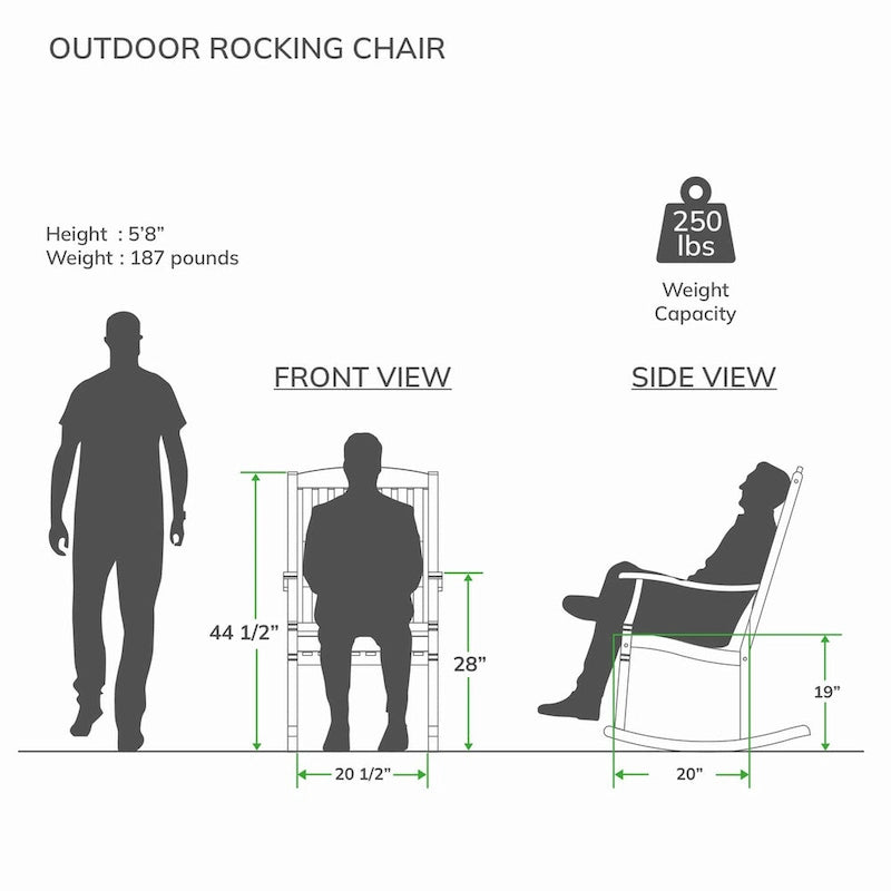 Fauteuil à bascule d'extérieur Cambridge Casual Boston en teck, 2 pièces