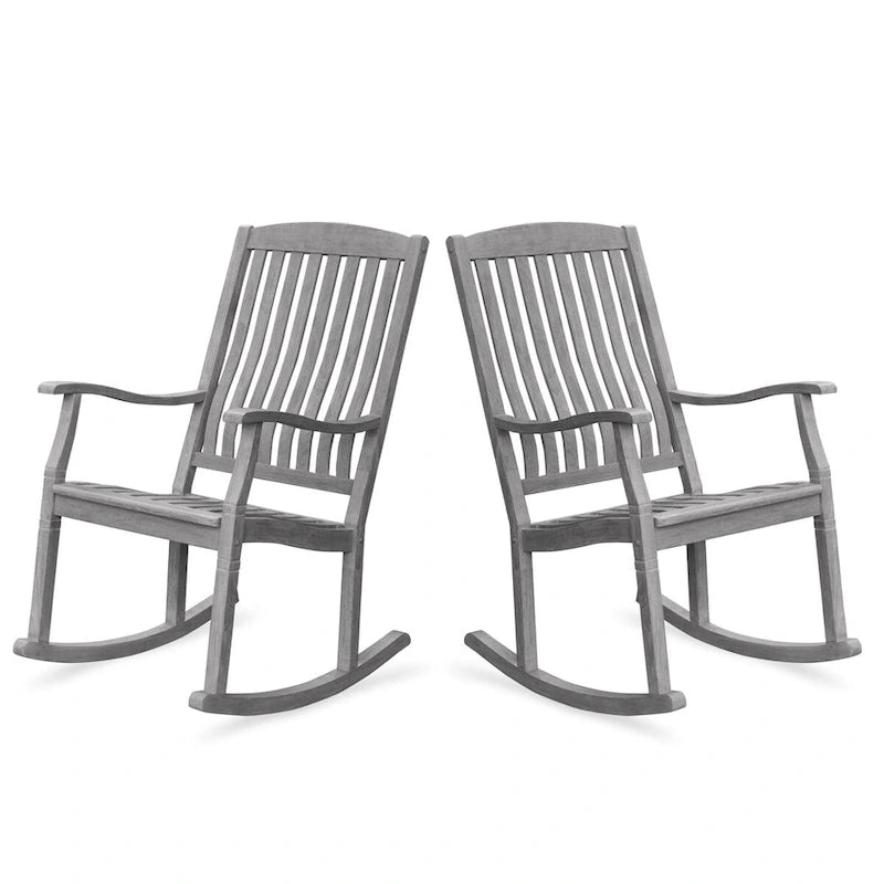 Fauteuil à bascule d'extérieur Cambridge Casual Boston en teck, 2 pièces
