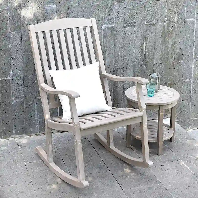 Fauteuil à bascule d'extérieur Cambridge Casual Boston en teck, 2 pièces