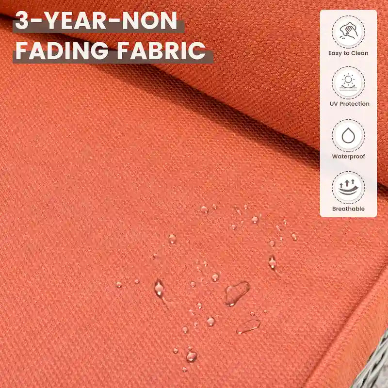 OVIOS Ensemble de Chaises Pivotantes d'Extérieur en Osier 10 Pièces avec Table Basse Solaire