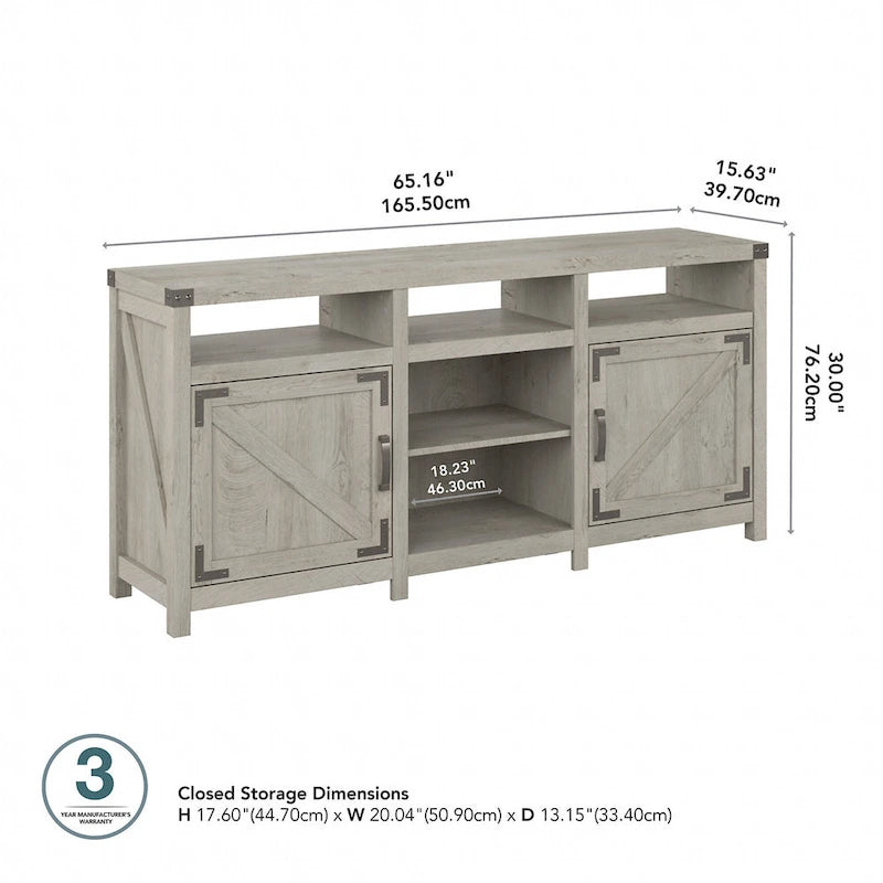Meuble TV de ferme Cottage Grove 65W pour téléviseur de 75 pouces par Bush Furniture