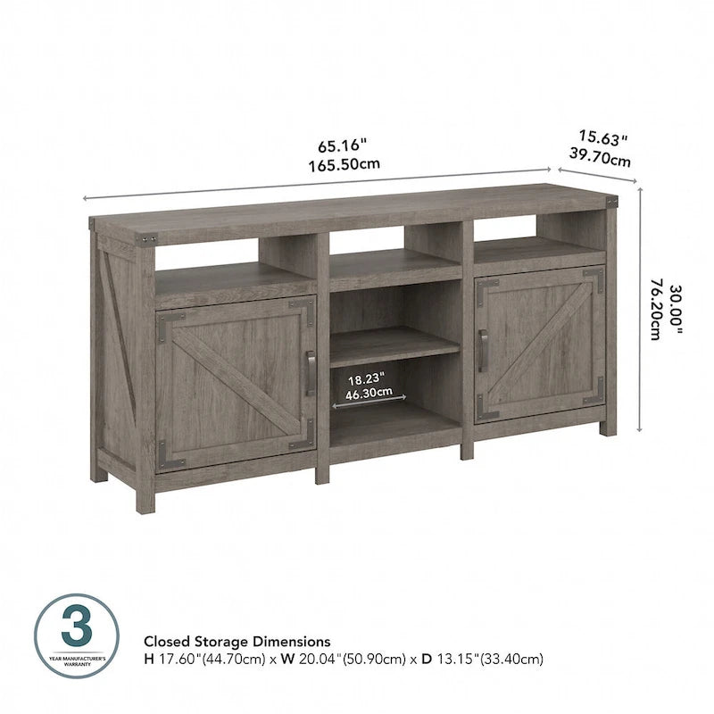 Meuble TV de ferme Cottage Grove 65W pour téléviseur de 75 pouces par Bush Furniture