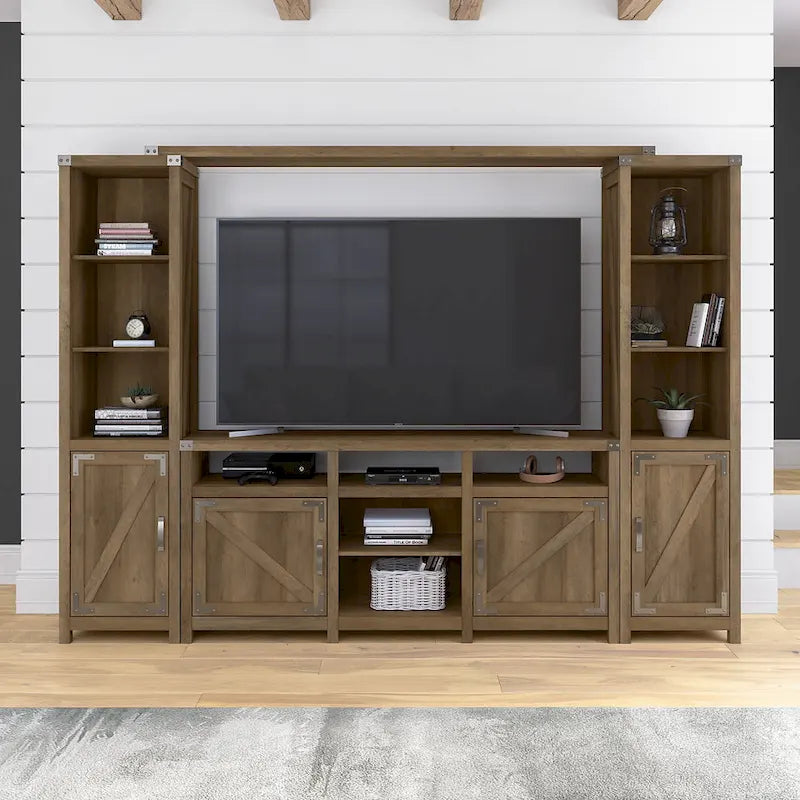 Meuble TV de ferme Cottage Grove 65W pour téléviseur de 75 pouces par Bush Furniture