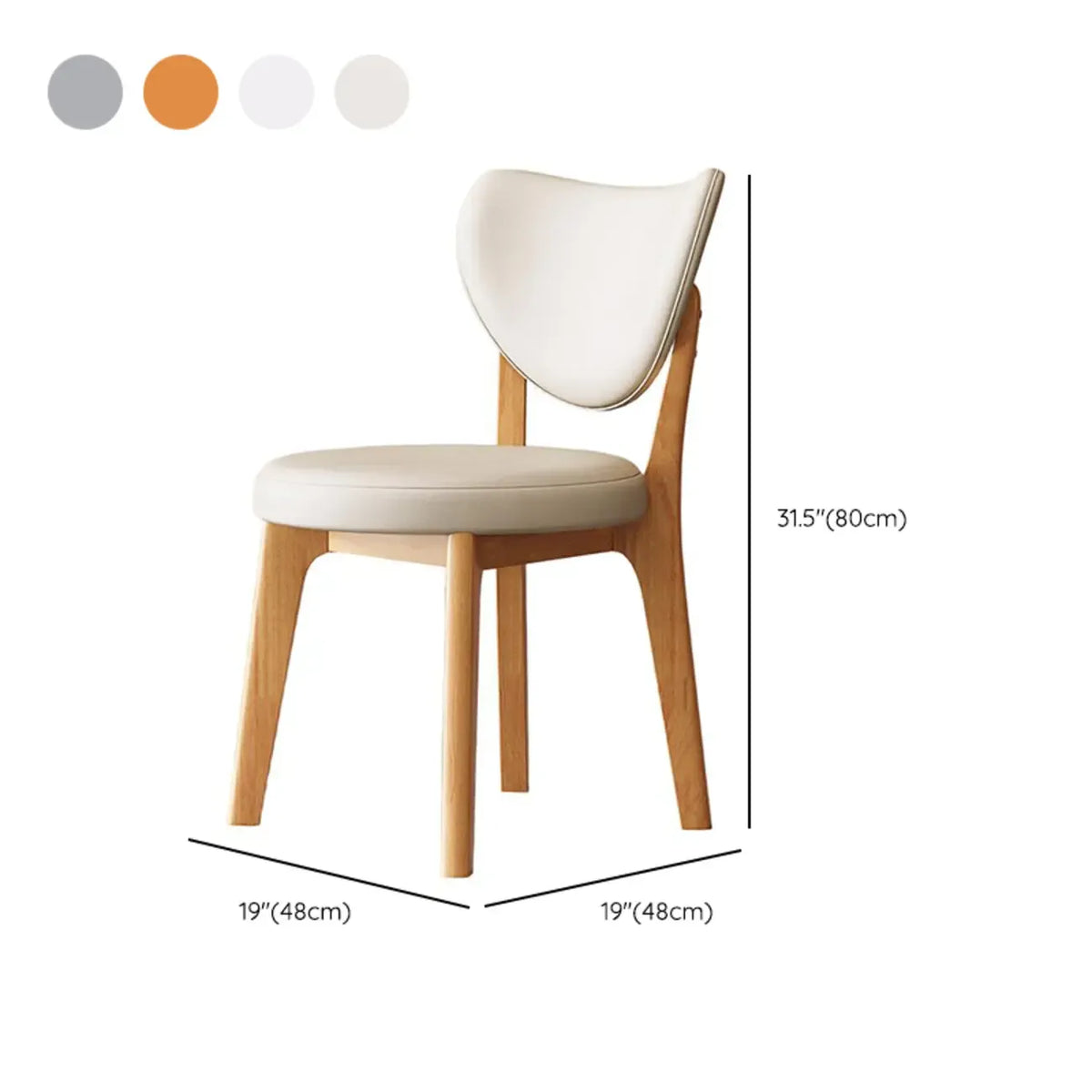 Chaise de salle à manger sans accoudoirs moderne en similicuir à dossier haut